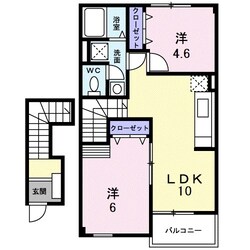 オリエントハイツ法司の物件間取画像